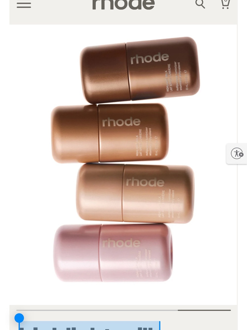 RHODE Highlight Milk Luminizer Soft Pearl Pink NIB - Picture 5 of 9